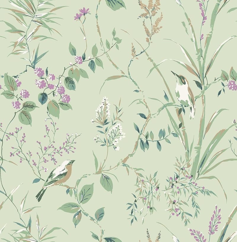 CROWN Mariko Mint/Plum Paper Wallpaper M1552