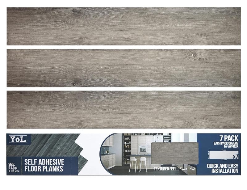 Floor Planks Tiles Self Adhesive, Dark Grey Wood Effect Vinyl Flooring, Waterproof Peel and Stick Floor Covering