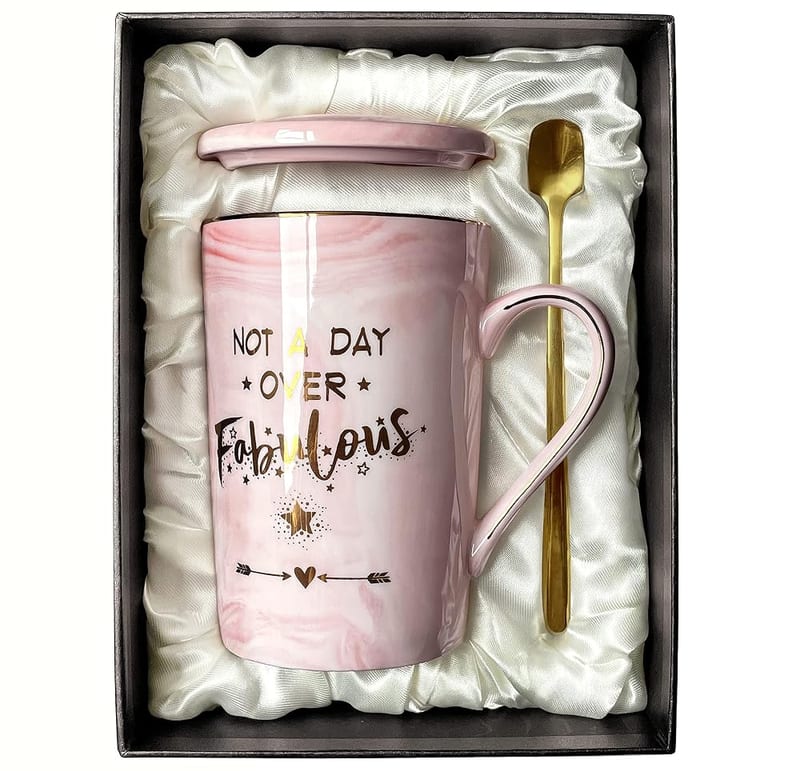 Doublewhale Birthday Gifts for Women, Not A Day Over Fabulous Novelty Mug, Funny Birthday Present