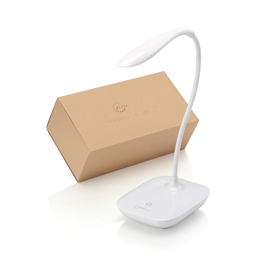 Auraglow Wireless Rechargeable Flexible Adjustable Gooseneck LED Desk Lamp