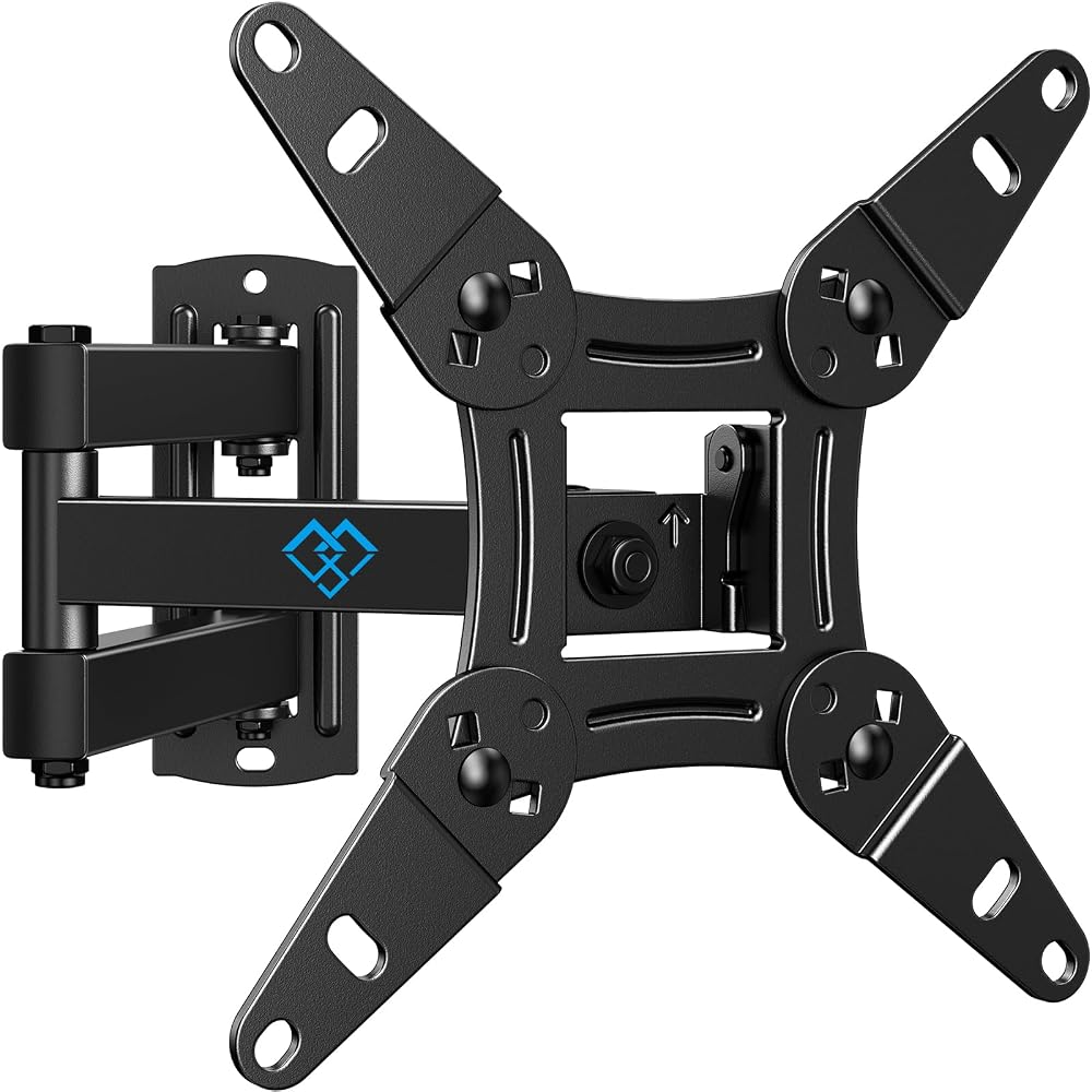 PERLESMITH TV Wall Bracket for 13-42 Inch TVs, Swivel Tilt Extend Wall Mount for Flat & Curved TV up to 20kg
