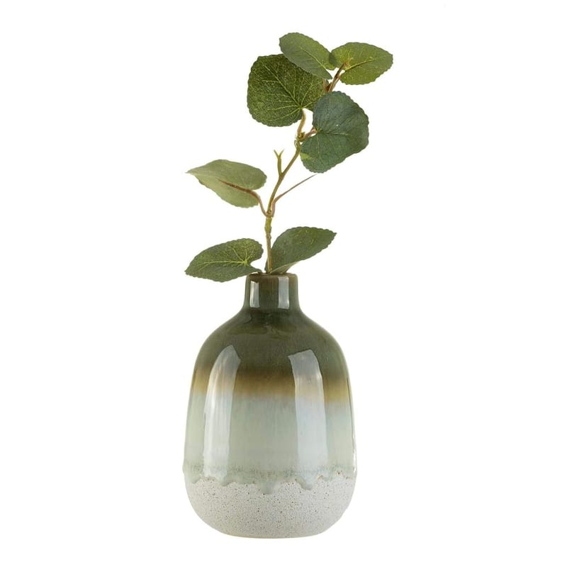 Sass & Belle Mojave Glaze Green Vase - Small Ceramic Vase for Table Decoration