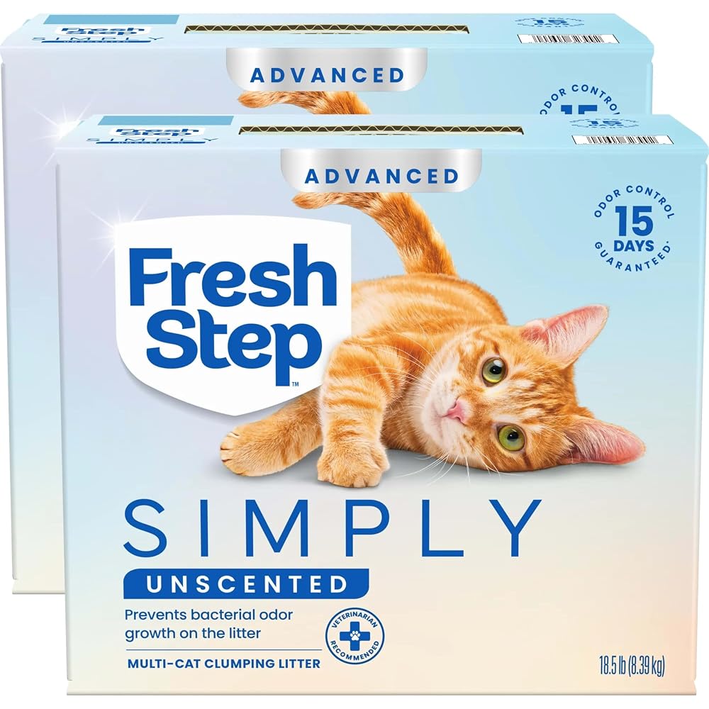 Fresh Step Advanced Simply Unscented Clumping Cat Litter, 37 lbs
