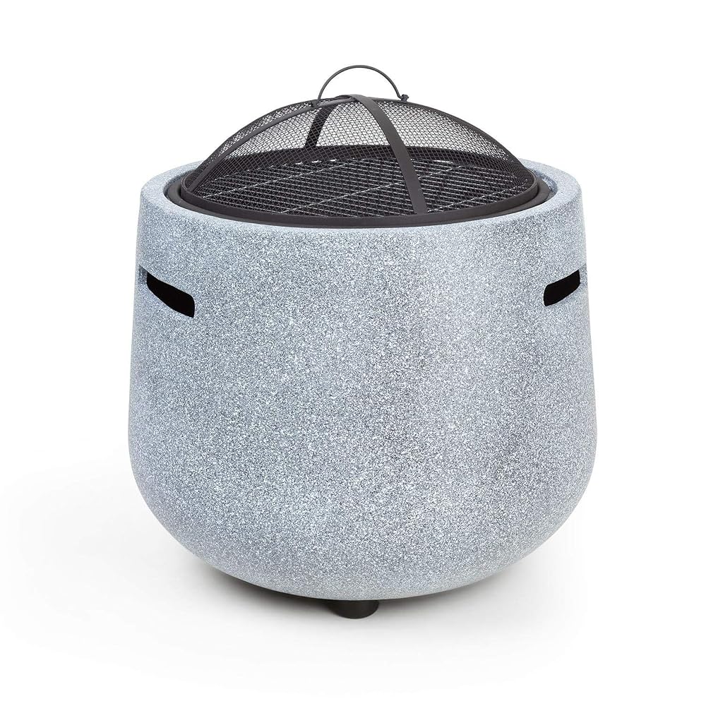 Blumfeldt Evora Fire Bowl - Steel Fire Pit with MgO Artificial Stone Surround