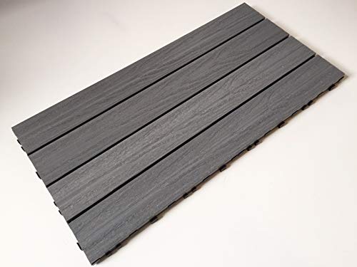 Castlewood Composite Decking Tiles, Silver Grey, 600x300mm