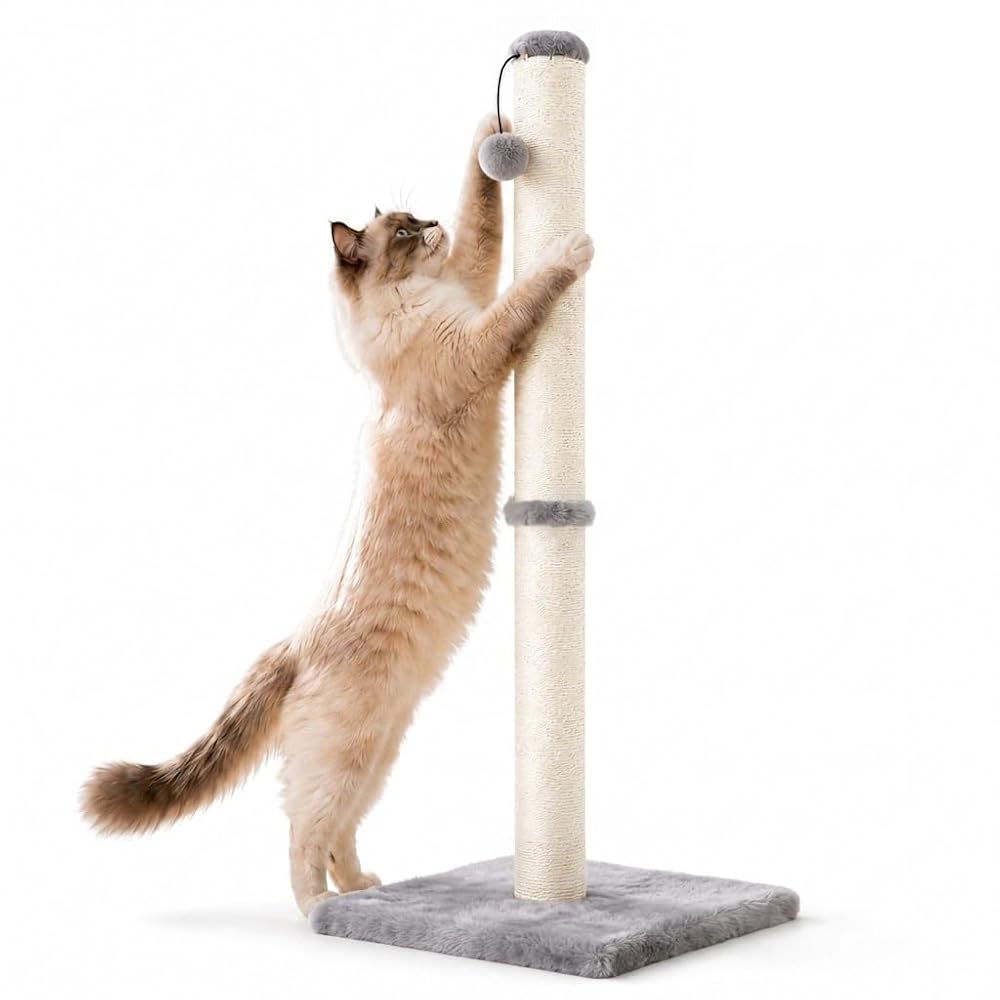 Dimaka 86 cm Tall Ultimate Cat Scratching Post, Claw Scratcher with Sisal Rope and Soft Plush Covering