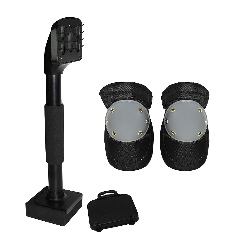 Fordle's Knee Kicker Carpet Stretcher, Carpet Laying Fitting Tool, Heavy Duty, Soft Foam Pad and Handle, Comes with Knee Pads