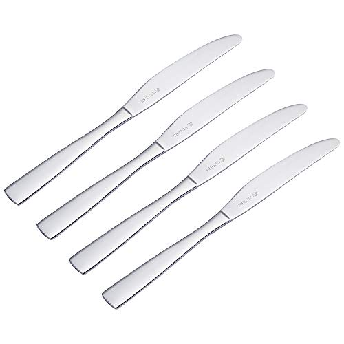 Viners Everyday Purity Dinner Knives Set of 4 | Stainless Steel Cutlery | Mirror Polished Finish | Dishwasher Safe | Elegant Everyday Dining