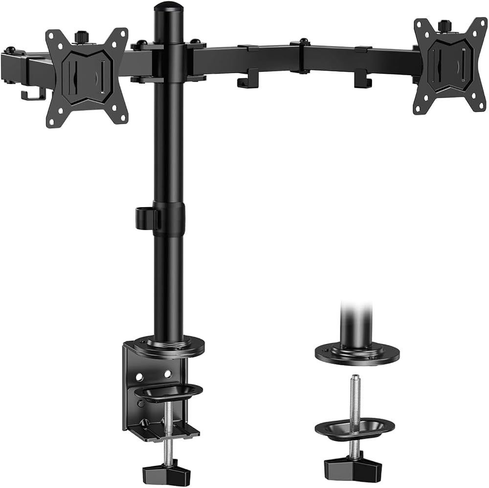 ErGear Dual Monitor Stand for 13 to 32 Inch Screens, Heavy Duty Adjustable Dual Monitor Arm, VESA 75/100mm