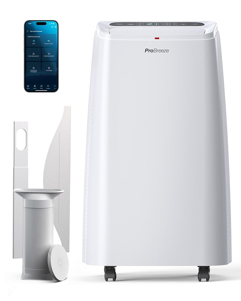 Pro Breeze 4-in-1 Powerful Portable Air Conditioner 12000 BTU, Smart Home WiFi, App & Voice Control