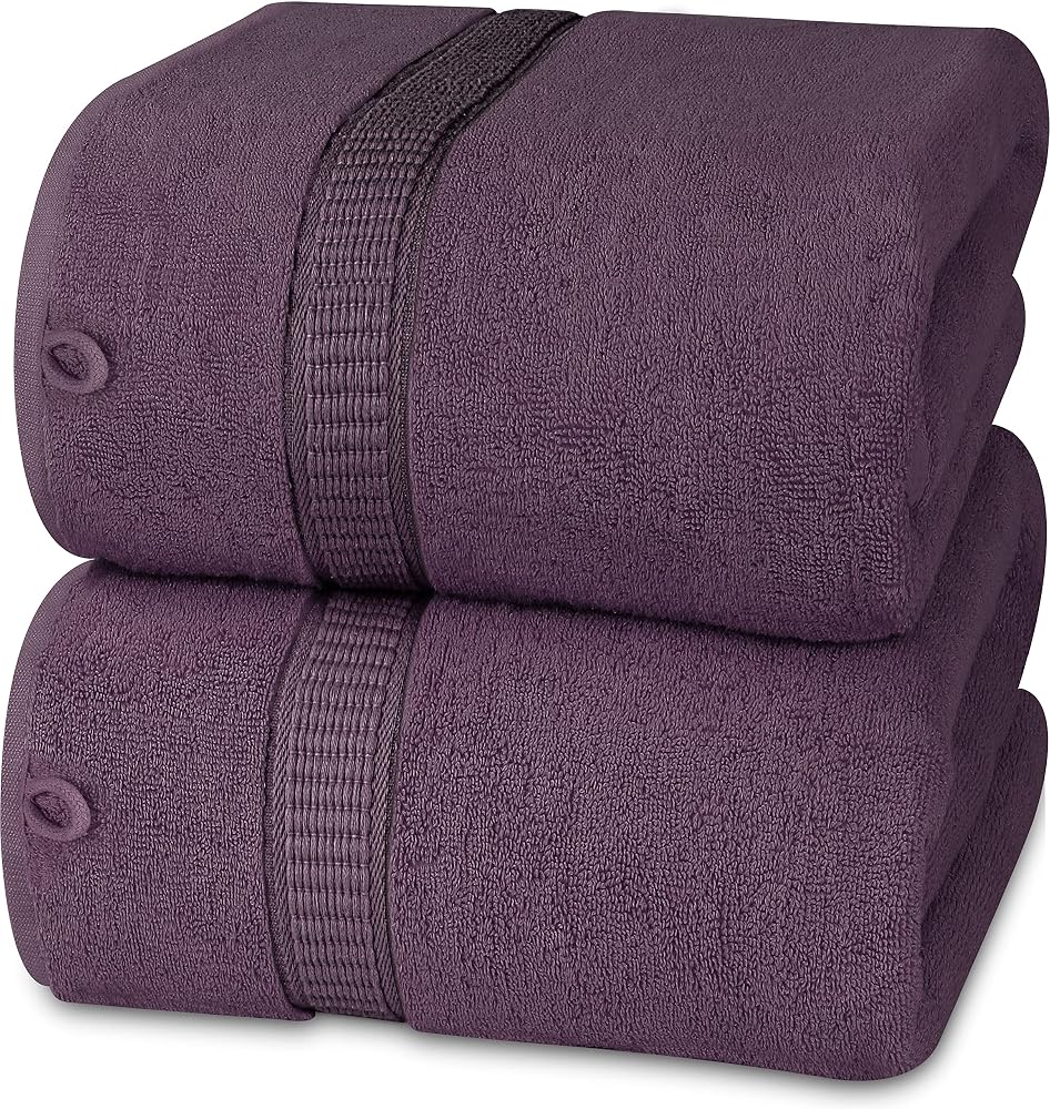 Utopia Towels Premium Bath Sheet, 90 x 180cm, Plum, 2 Pack, 100% Cotton