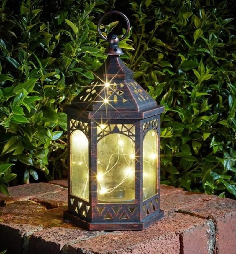Garden Mile Large 35cm Solar LED Lantern Lighting for Garden Outdoor Hanging Light with Flickering Candle Effect