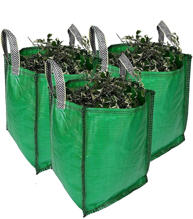 Garden Waste Bags - 120 Litre - 3 Sacks - Premium Grade Industrial Fabric and Handles - Heavy Duty Garden/Green Waste Sack