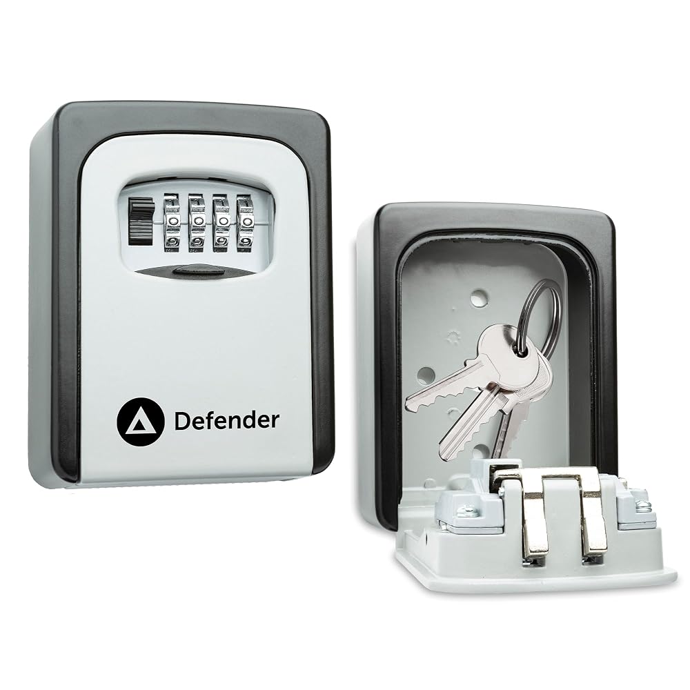 Defender Combination Dial Key Safe — Outdoor Wall Mounted Waterproof Key Lock Box with Free Fixing Kit