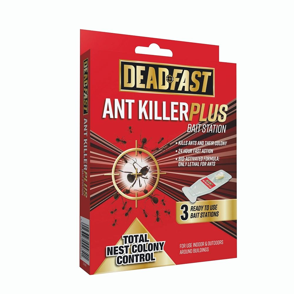 Deadfast Ant Killer Plus Bait Station, 3 x 4g, Natural