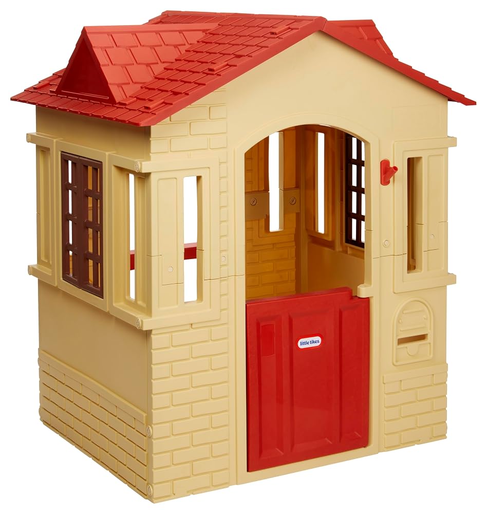 Little Tikes Cape Cottage Playhouse - With Working Doors, Windows & Shutters - Interactive - Active Play Promotes Physical Development - Indoor or Outdoor Use - Tan