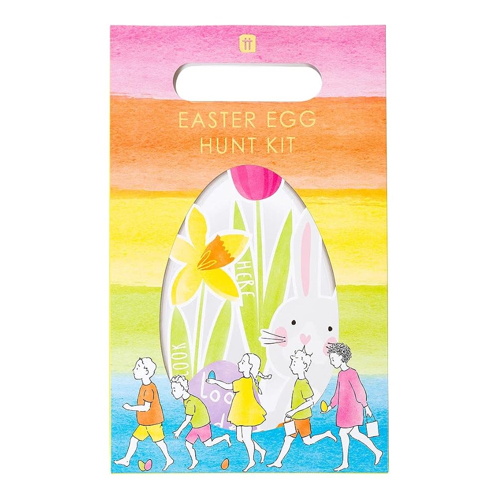 Talking Tables Easter Egg Hunt Activity Kit for Kids — Contains 8 Bags with Accessories, Rainbow