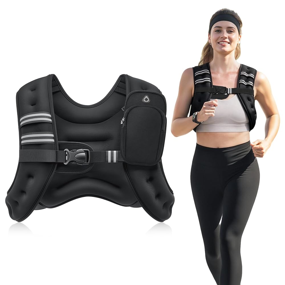 ZELUS Weighted Vest for Running and Home Workouts, Adjustable 3.6-13.6kg