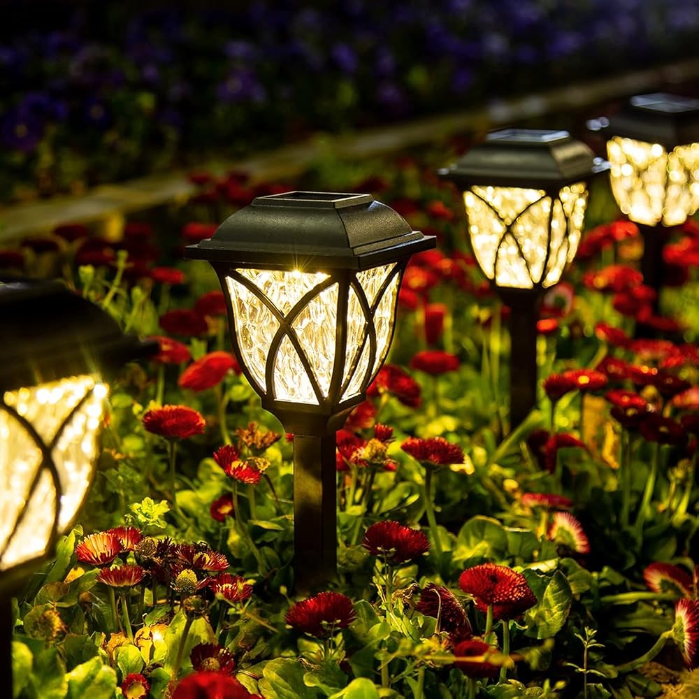 GIGALUMI Solar Lights Outdoor Garden, 6 Pack LED Waterproof Pathway Lights for Yard, Patio and Walkway