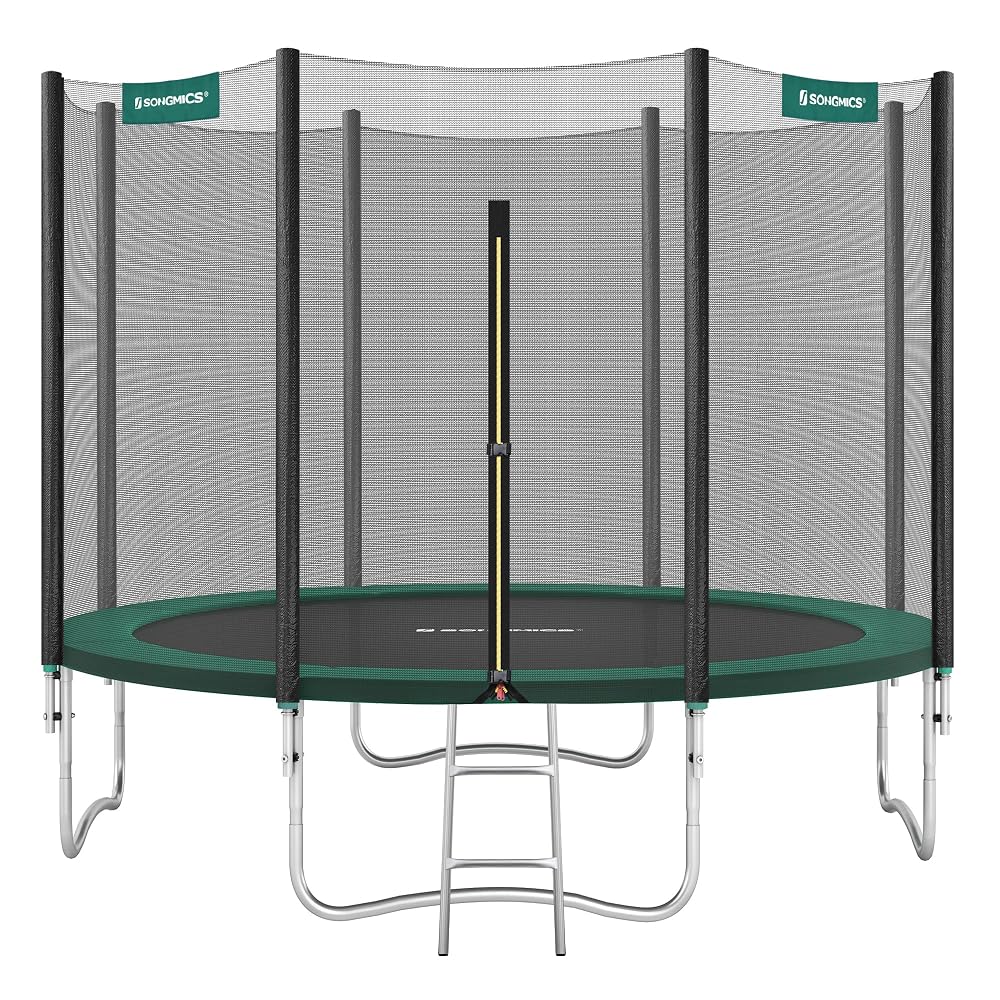 SONGMICS Trampoline, 6FT / 8FT / 10FT Trampoline. Kids Outdoor Trampoline with Enclosure Net, Safety Pad, Ladder