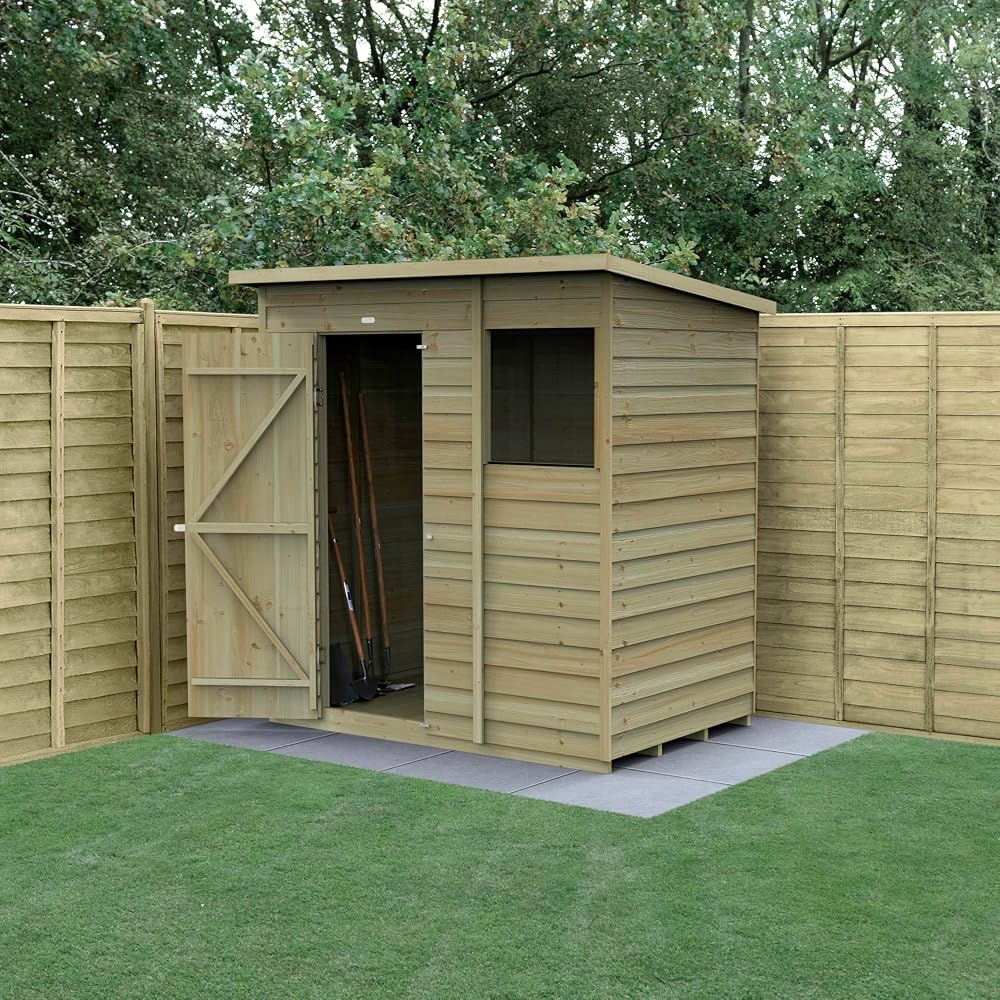 Forest Garden 4LIFE Pent Shed 6x4 - Single Door, 1 Window