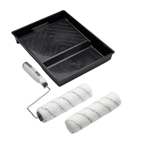 Harris Seriously Good Walls & Ceilings Twin Medium Pile Paint Roller Set with Tray & Frame, 9 Inch