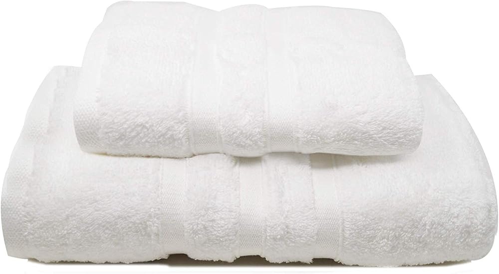 Towelogy Luxe Bath Towel Set, 100% Cotton 600GSM Zero Twist, Luxury Hotel & Spa Quality, Snow White, 1 Hand & 1 Bath Towel