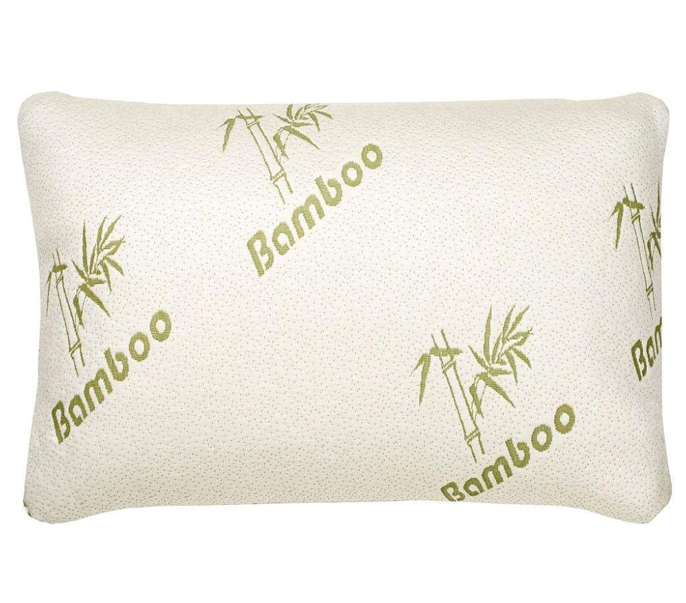Memory Foam Bamboo Pillow, White Shredded Bamboo Memory Foam Pillow, Cool Comfort and Firm Neck Support