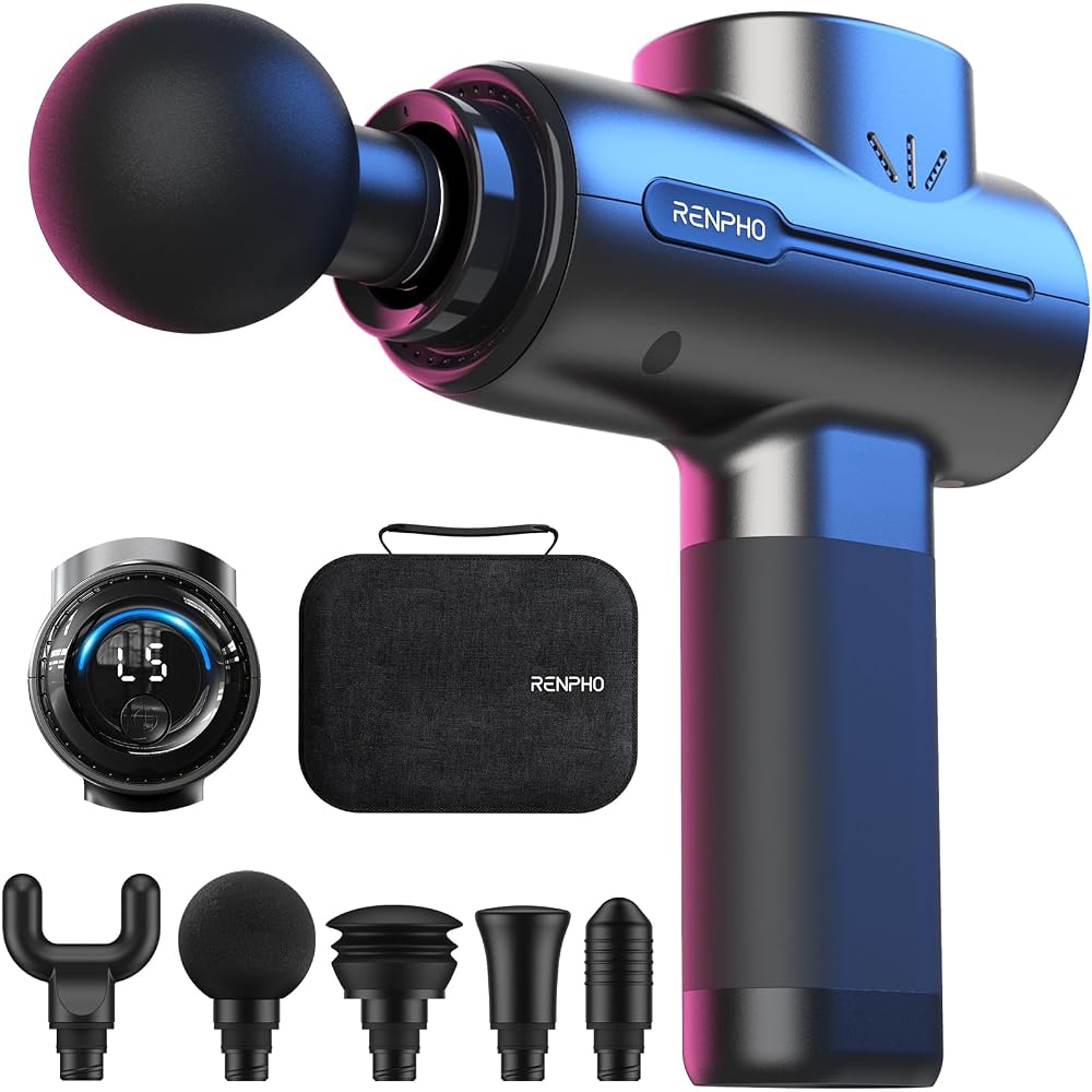 RENPHO Massage Gun Deep Tissue, 5 Speeds, 5 Massage Heads