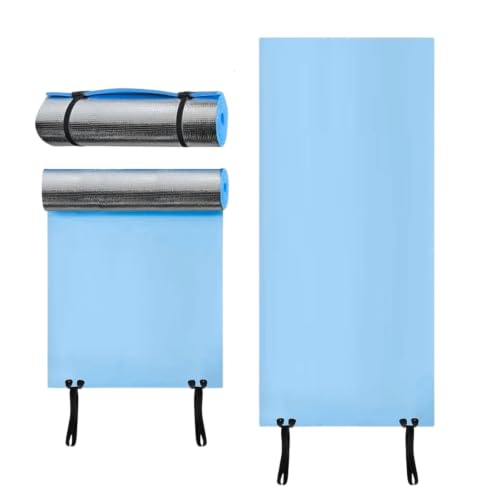 ADEPTNA Heavy Duty Waterproof Roll Up Foil Camping Hiking Mountaineering Picnic Exercises Mat Eva Foam Sleeping Mattress Thermal Insulated – It Keeps Cold And Dampness Away (BLUE)