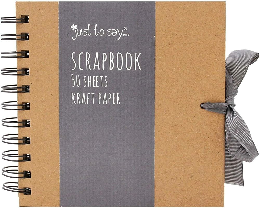 Tallon Scratch & Sketch Kraft Small/Medium/Large Square Scrapbook Set, Brown Kraft Paper with Ribbon