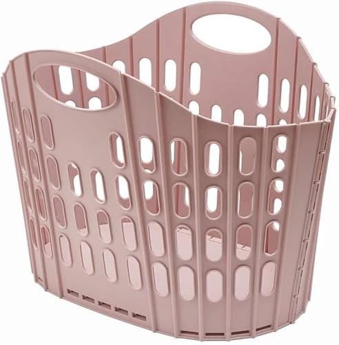 Addis Fold Flat Collapsible Laundry Basket | 38L Washing Basket, Pink