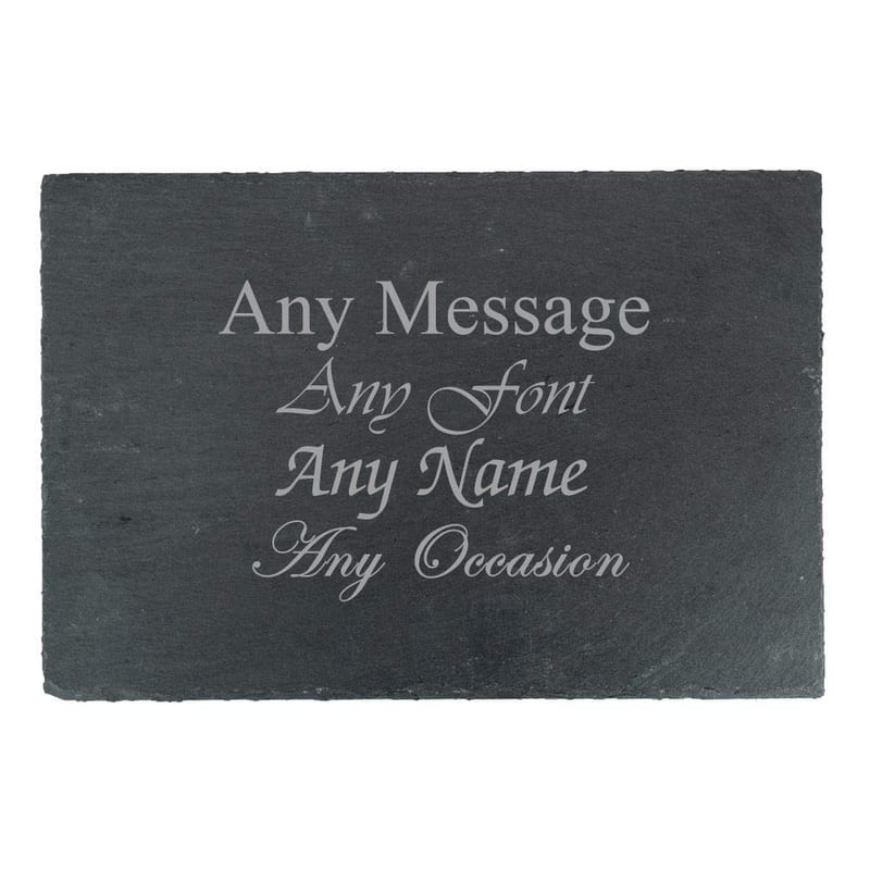 Personalised Engraved Rectangular Slate Cheeseboard, Personalise with Any Message, Perfect for Any Cheese Lover for Any Occasion