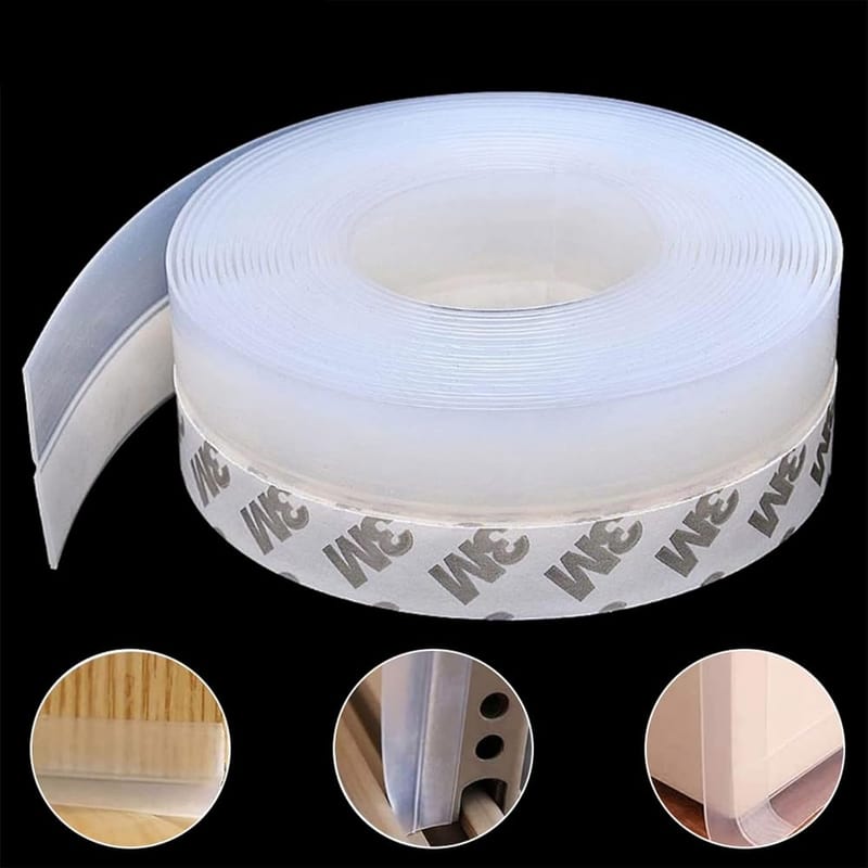 Silicone Seal Strip Window Door Draught Excluder Sealing Tape | 35 mm, Waterproof Bottom Weather Stripping Tape Sealing Strip Seals Medium Gaps 10m