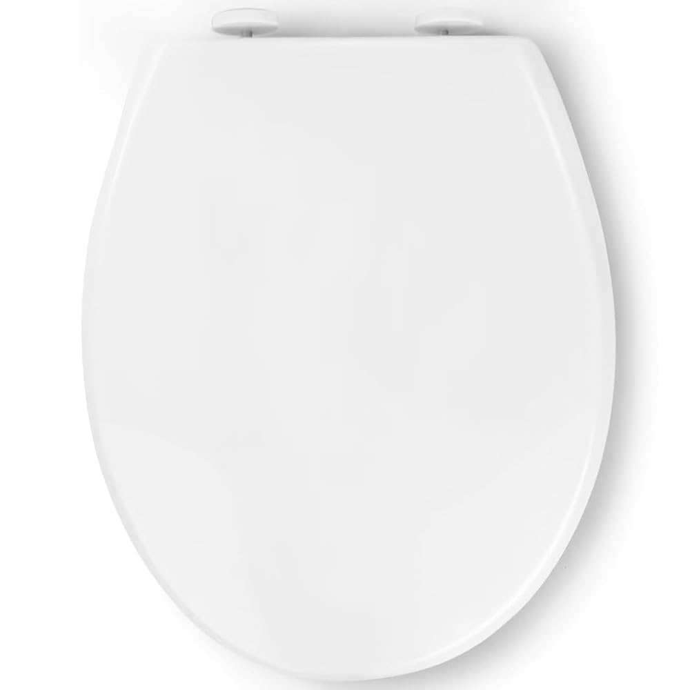 Pipishell Soft Close Toilet Seat, Quick Release for Easy Clean, Simple Top Fixing, Adjustable Hinges, O Shape, White