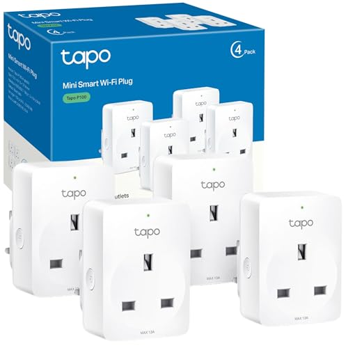Tapo P100(4-pack) Smart Plug, Mini WiFi Plug Works with Alexa & Google