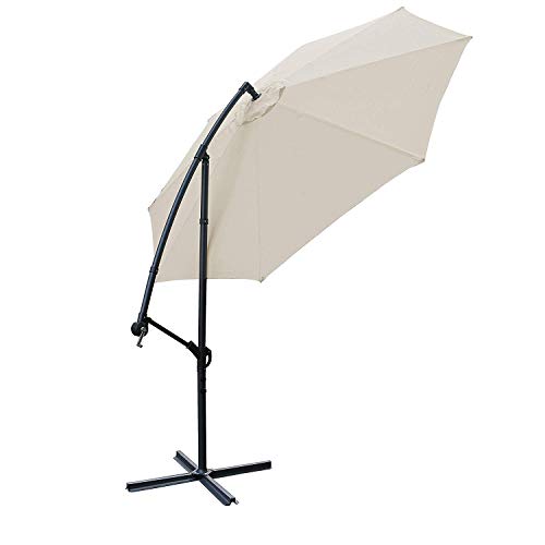 Aquariss 3m Patio Parasol Cantilever Hanging Garden Beach Banana Umbrella, UV Protection, Wine Red