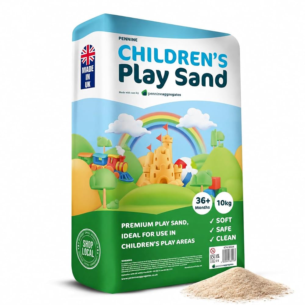 Laeto Play Sand for Kids 10kg Medium Bag, Soft Sandbox Sand for Sandpits | For sandpits, sensory play and garden play areas, indoor/outdoor use, soft children's sand