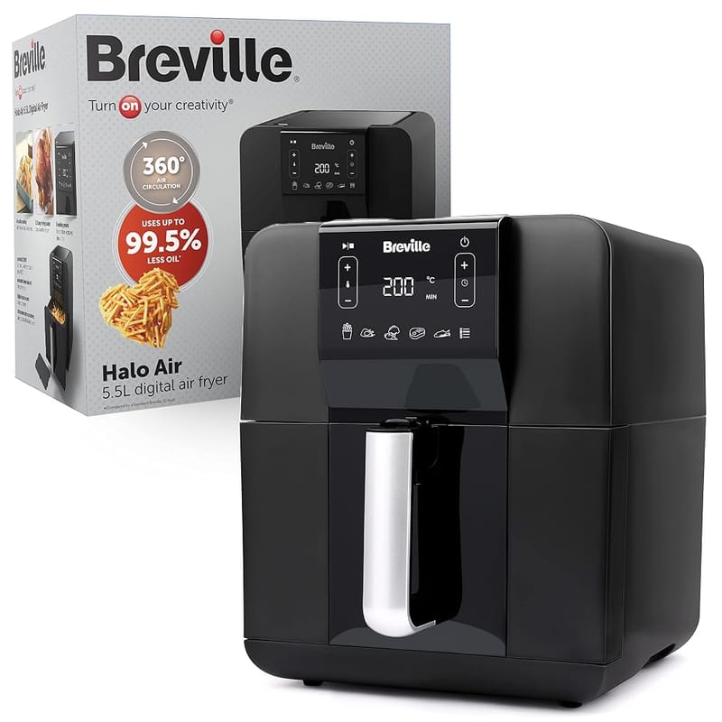 Breville Halo Air Fryer | Digital Large Air Fryer Oven | 5.5L | Fry, Bake, Roast & Grill | 1700W (VDF126)