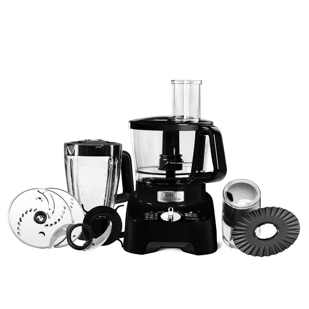 Tefal 8in1 Double Force Pro Food Processor & Blender, 3L Bowl, 2L Jug, 6 Speeds, 1000W, Black (DO821840)