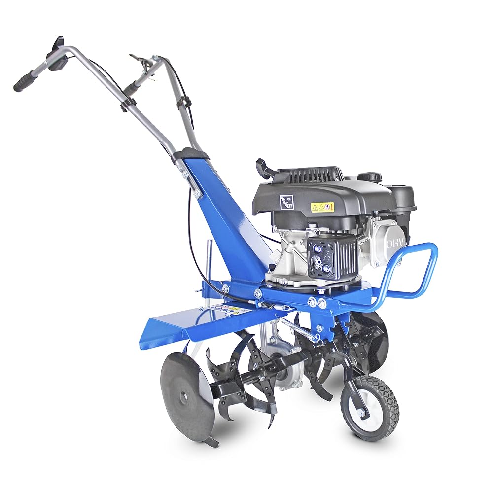 Hyundai 150cc Petrol Garden Tiller Rotavator Cultivator, 2.7kW 4-Stroke Engine, 560mm Tilling Width, 260mm Depth, 24 Steel Blades, Heavy Duty Soil Turner, 3 Year Warranty