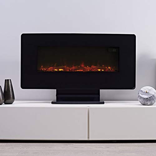 Focal Point Pasadena Glass Effect Electric Fire, Log Crystal or Pebble Effects, Remote Controlled Flame Effect
