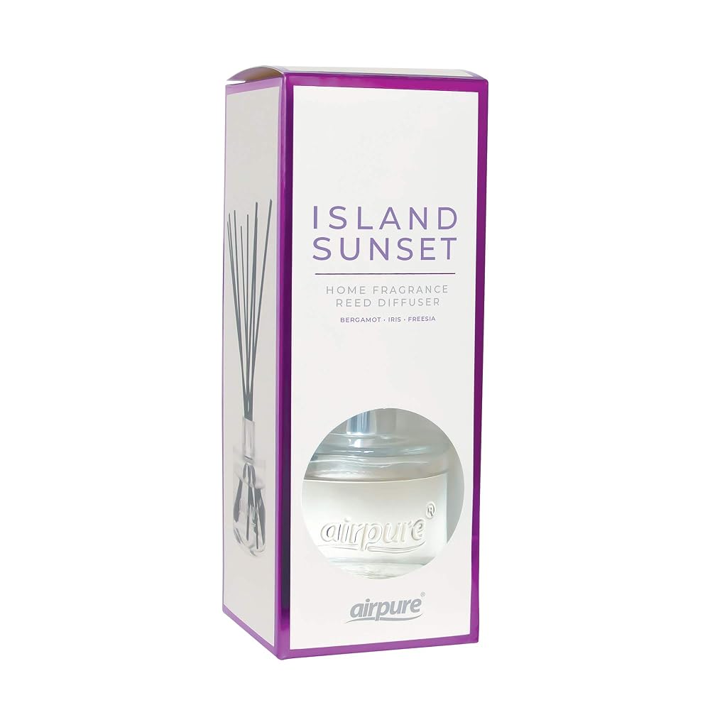 AIRPURE Reed Diffuser, Island Sunset, 100ml Oil Set with Reed Sticks