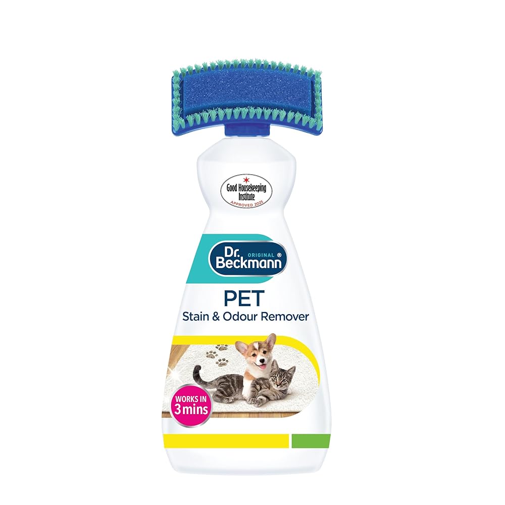 Dr. Beckmann Pet Stain & Odour Remover, Eliminates Stains and Odours Caused by Pets, with Applicator Brush, 650ml