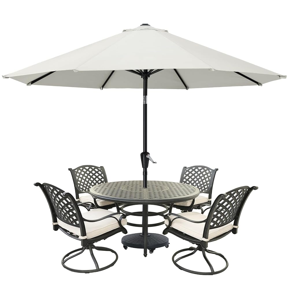 MasterCanopy 2.7M Patio Umbrella with Tilt & Crank, Beige