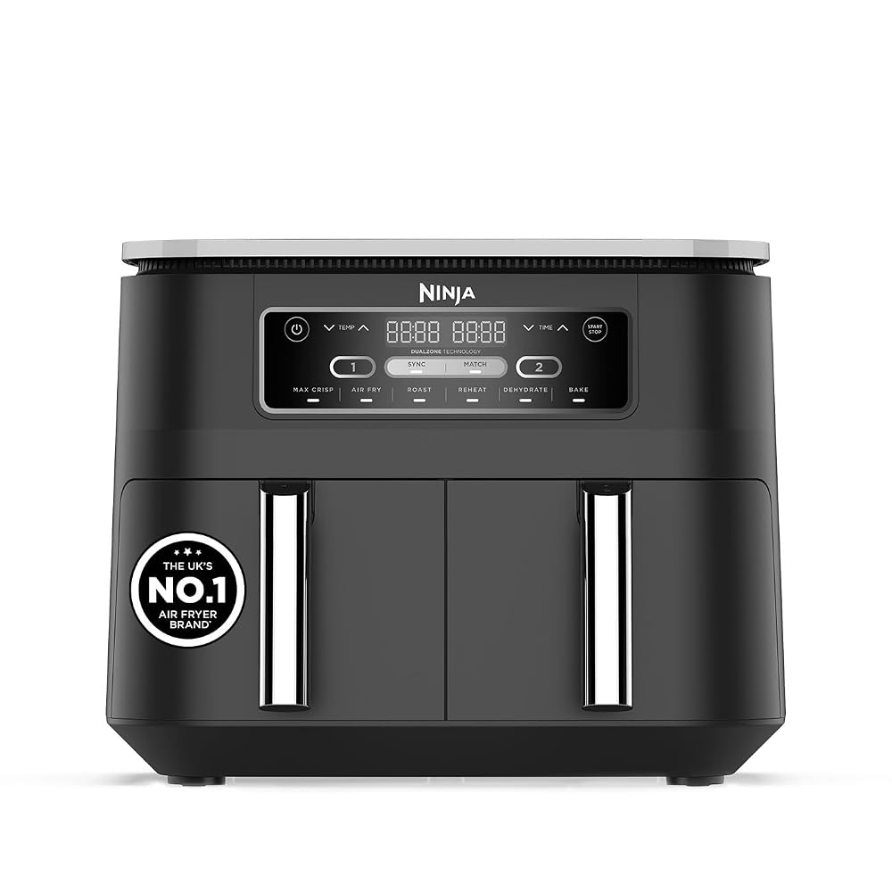 Ninja Foodi Dual Zone Digital Air Fryer, 2 Drawers, 6-in-1, 7.6L, Black (AF300UK)