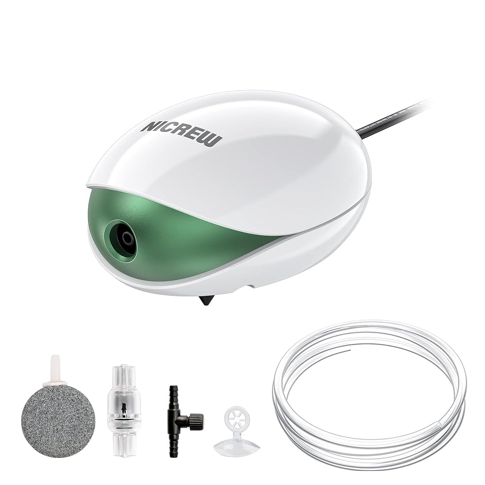 NICREW UFO Air Pump Aquarium, Ultra Silent Air Aerator Pump for Fish Tanks up to 150L