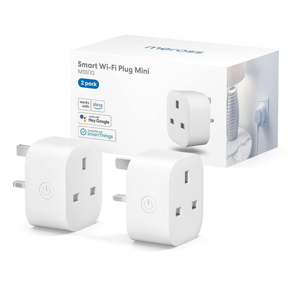 Meross Smart Plug Mini, 13A WiFi Plugs Works with Alexa, Google Home (2 Pack)