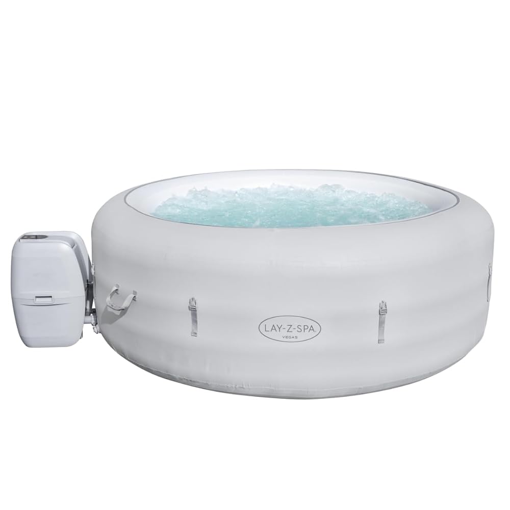 Lay-Z-Spa 60011 Vegas Hot Tub with 140 AirJet Massage System Inflatable Spa with Freeze Shield Technology, 4-6 Person