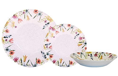 New Churchill Dinnerware Aquarelle 12 Piece Dinner Set, Made in England